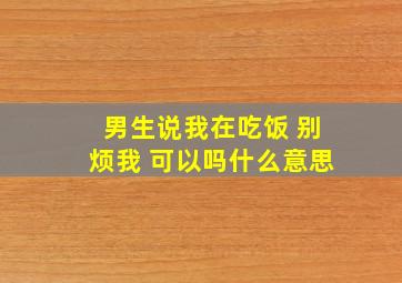 男生说我在吃饭 别烦我 可以吗什么意思